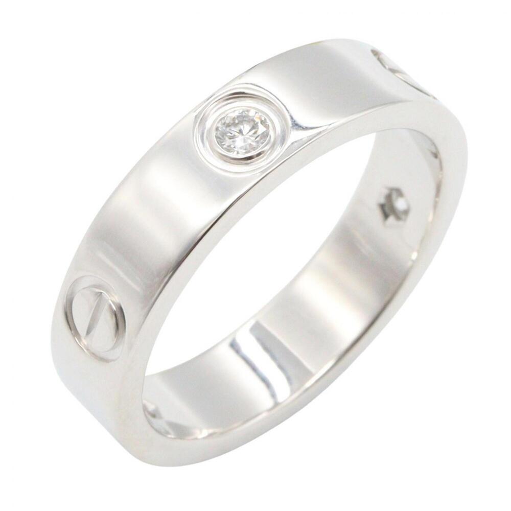 Cartier Love Ring 3PD - 18K White Gold (18KWG) Diamond Men's & Women's Silver...